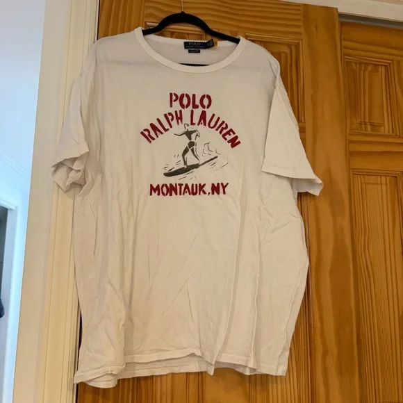 Polo by Ralph Lauren White Graphic Montauk Tee with Red Print - Picture 1 of 5